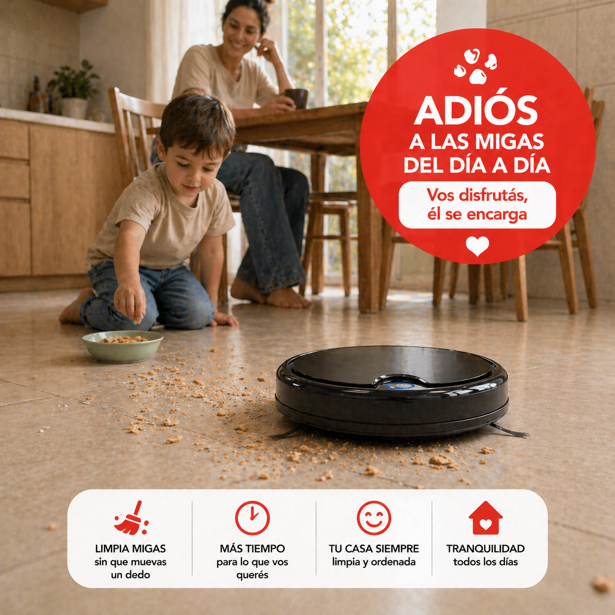 Aspiradora Robot Inteligente 3-en-1 Hub Uy