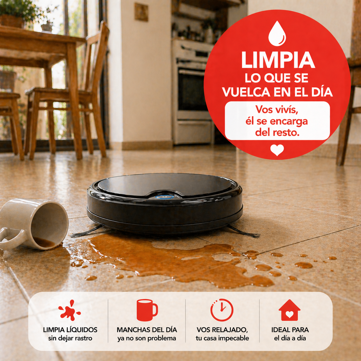 Aspiradora Robot Inteligente 3-en-1 Hub Uy
