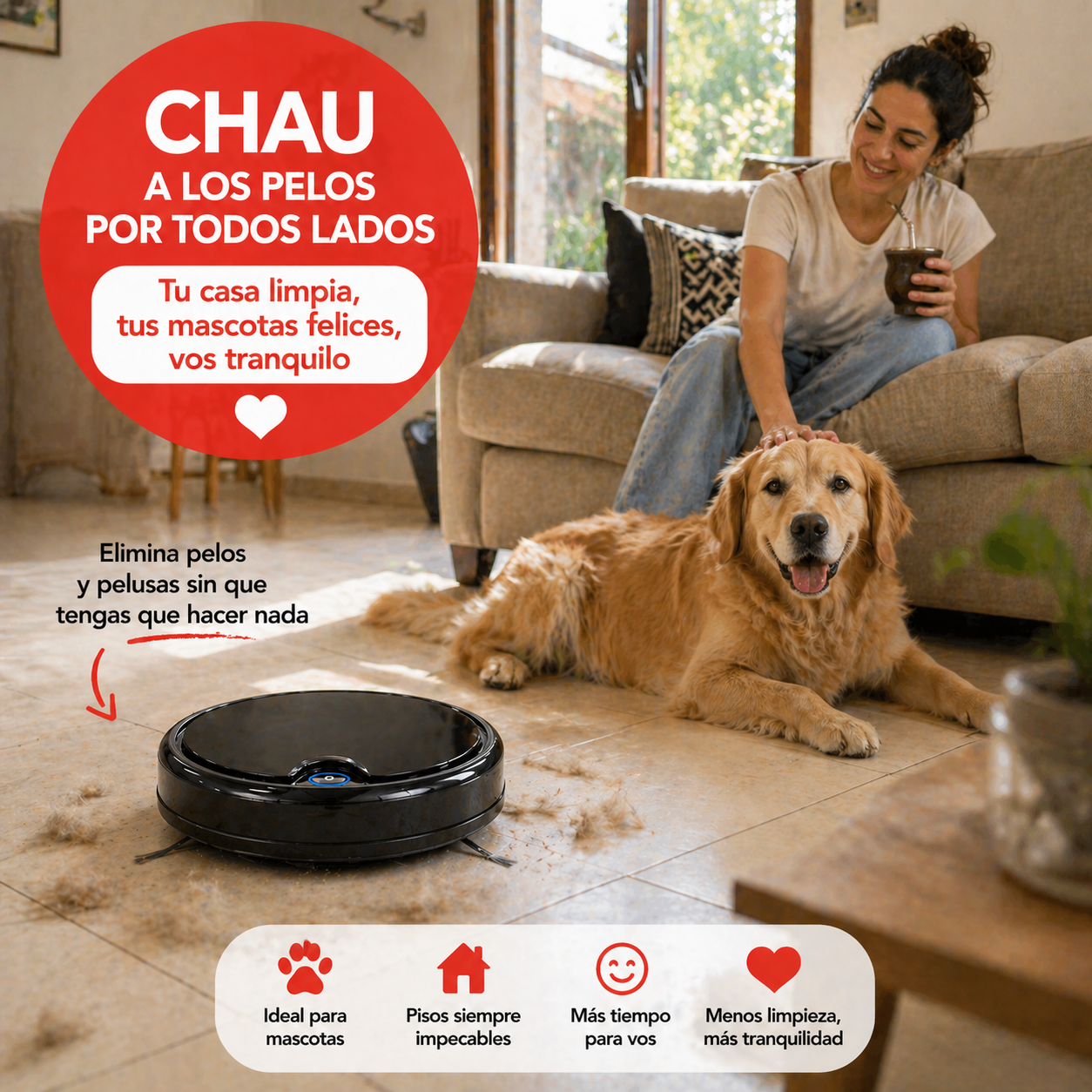 Aspiradora Robot Inteligente 3-en-1 Hub Uy