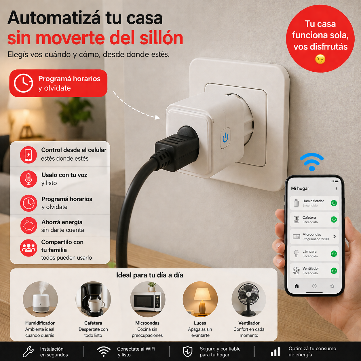 Enchufe Inteligente WI-FI Tuya 16A/20A